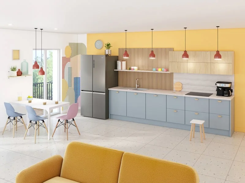 Cuisine sur-mesure Conforama style Pop color