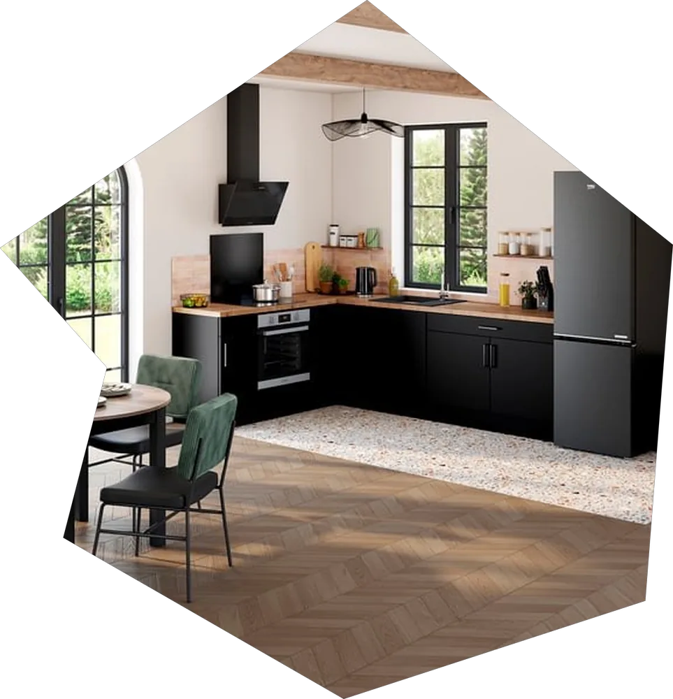 Cuisine sur-mesure Conforama moderne et lumineuse